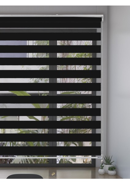 Siyah Bambu Zebra Metal Kasa