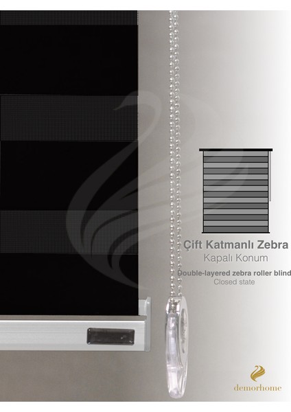 Siyah Bambu Zebra Metal Kasa
