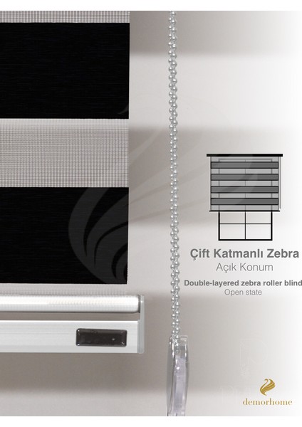 Siyah Bambu Zebra Metal Kasa