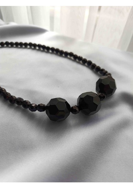 Kristal Boncuklu Siyah Kolye modelleri