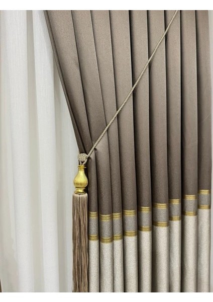 PANO FON HİLAL CAPPUCCİNO-GRİ-ALTIN ( TEK KANAT)