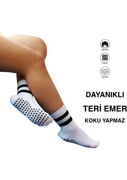 3’lü Kadın Kaydırmaz Tabanlı Pilates, Yoga, Dans ve Fitness Soket KOLEJ Çorap fırsatları
