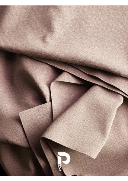 Açık Pembe Keten Dokulu Fon Perde Ekstrafor Büzgülü fırsatları