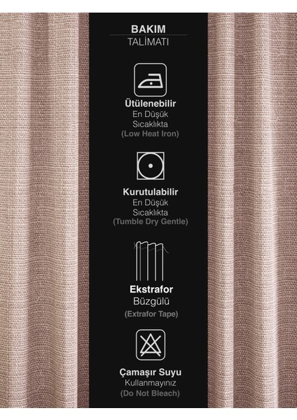 Açık Pembe Keten Dokulu Fon Perde Ekstrafor Büzgülü indirimleri