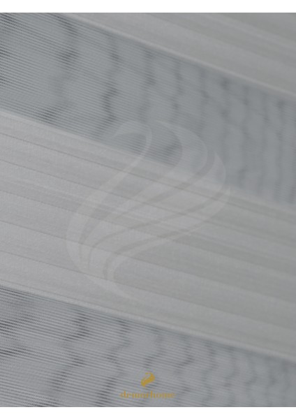 Geniş Pliseli Açık Gri Zebra Stor Güneşlik Perde Metal Kasa