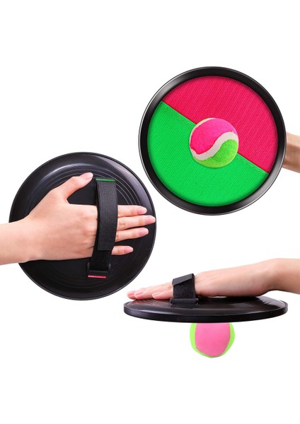 2'li Catchball Oyun - Top Yakalama Oyunu - Tut Yakala Oyun - Top Fırlatma Oyunu - Yapışan Top Oyunu - Cırt Cırtlı Top Yakalama Oyun Seti
