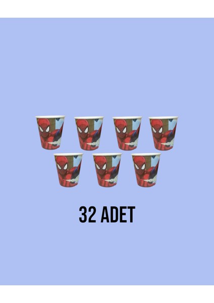 Spiderman Örümcek Adam 32 Kişilik Bardak Doğum Günü Parti Malzemeleri
