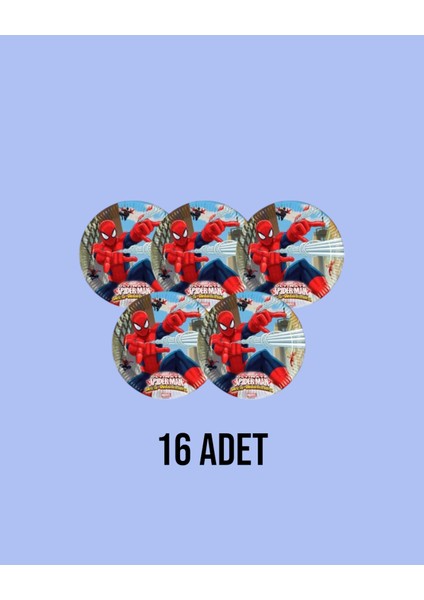 Spiderman Örümcek Adam 16 Kişilik Tabak Doğum Günü Parti Malzemeleri