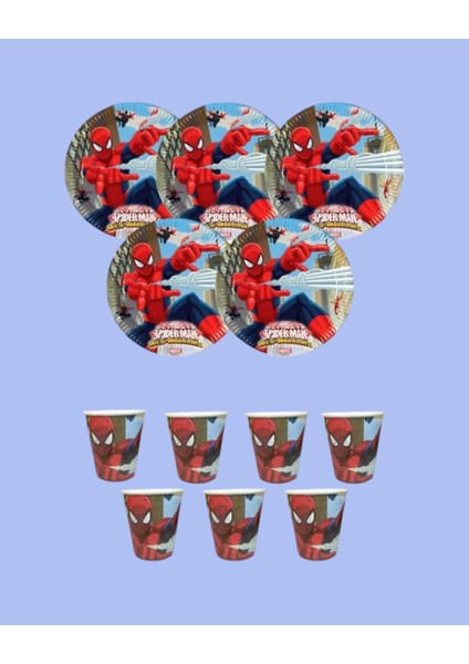 Spiderman Örümcek Adam 8 Kişilik Tabak Bardak Doğum Günü Parti Malzemeleri