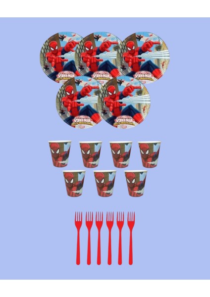 Spiderman Örümcek Adam 32 Kişilik Tabak Bardak Çatal Doğum Günü Parti Malzemeleri
