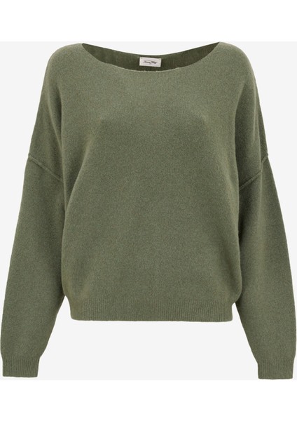 Açık Haki Kadın Kayık Yaka Regular Fit Kazak DAM225E25_TORTUE Chıne