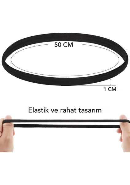 Elastik Kaydırmaz Silikonlu Saç Bandı Headband 3'lü Paket fırsatları