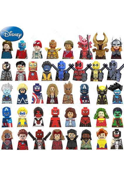 WM621 Disney Yapı Taşlarımini Bloklar Kaptan Amerika Demir Adam Doktor Strange Deadpool Mini Tuğla Aksiyon Figürleri Çocuklar Mini Oyuncaklar 1 (Yurt Dışından)