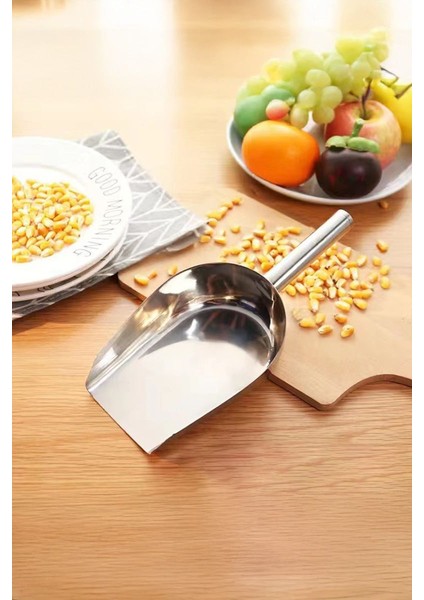 Çelik 15 cm Düz Taban Baharat Kuruyemiş Bakliyat Erzak Küreği CIN982