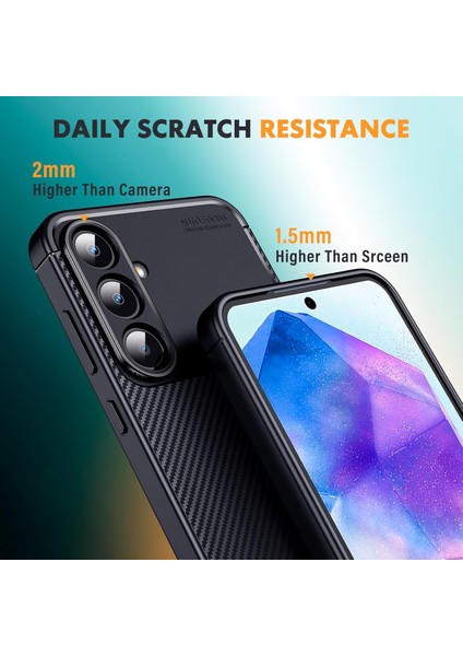 Samsung Galaxy A56 Uyumlu Kılıf Karbon Görünümlü Kamera Koruyculu Mat Kaymaz Slikon Kapak fırsatları