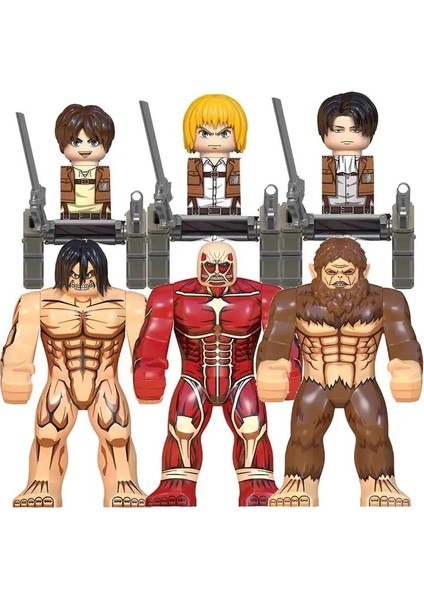 WM2447 WM6148 Titan Yapı Taşlarına Saldırı Wm Levi Mikasa Ackerman Eren Jaeger Anime Karikatür Mini Figürler Aksiyon Japon Oyuncak Tuğlalar (Yurt Dışından)