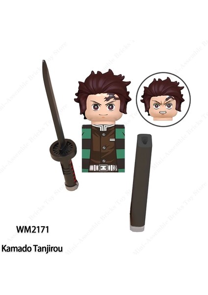 WM2350 WM6116 WM2176 PG2327 Demon Slayer Mini Bebekler Action Figure Oyuncak Birleştirin Tanjirou Nezuko Inosuke Giyuu Kyoujurou Yapı Taşları (Yurt Dışından)