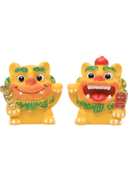 2 Küçük Fortune Heykelleri Şınma Hediye Dekorasyon Sarı (Yurt Dışından)