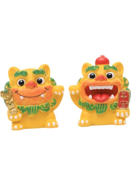 2 Küçük Fortune Heykelleri Şınma Hediye Dekorasyon Sarı (Yurt Dışından) modelleri