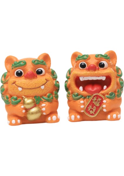 2 Küçük Fortune Heykelleri Şınma Hediye Dekorasyon Turuncu (Yurt Dışından) modelleri