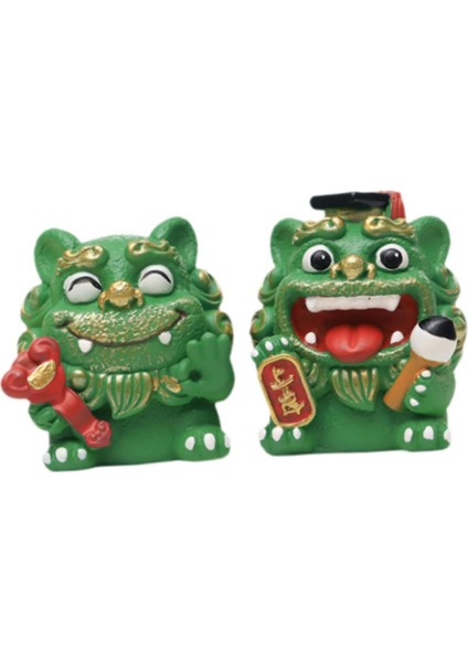 2 Küçük Fortune Heykelleri Şınma Hediye Dekorasyon Yeşil (Yurt Dışından) modelleri