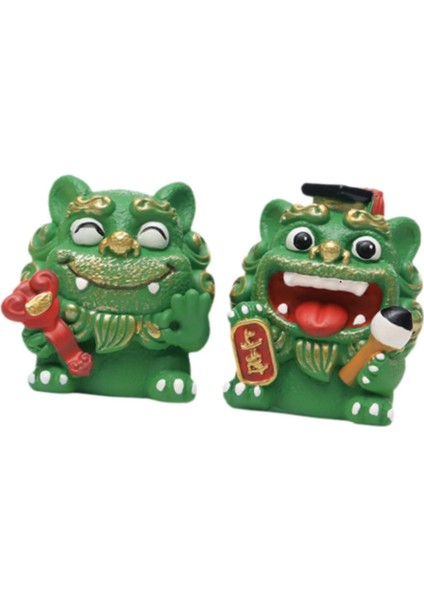 2 Küçük Fortune Heykelleri Şınma Hediye Dekorasyon Yeşil (Yurt Dışından) fırsatları