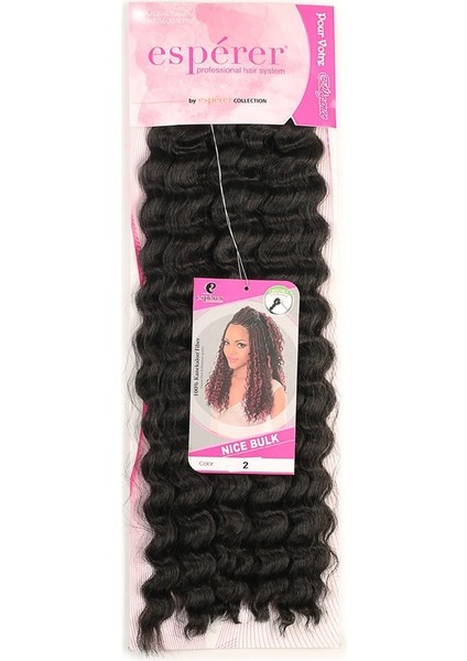 Nice Bulk Afro Su Dalgası Saç / Koyu Kestane