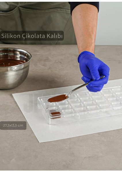 Dikdörtgen Çikolata Kalıbı Polikarbon 27.5X13.5 cm