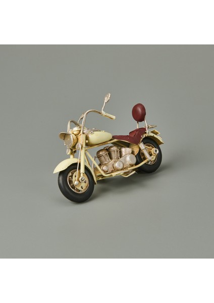 Dekoratif Motosiklet - Beyaz - 20x12 cm