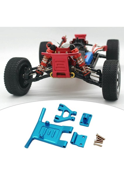 Rc Araba Metal Ön Koruma ve Tampon Seti Wltoys 124016 124018 Paletli Araba Yedek Parçaları Mavi (Yurt Dışından)