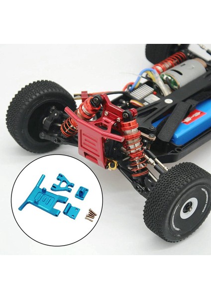 Rc Araba Metal Ön Koruma ve Tampon Seti Wltoys 124016 124018 Paletli Araba Yedek Parçaları Mavi (Yurt Dışından)