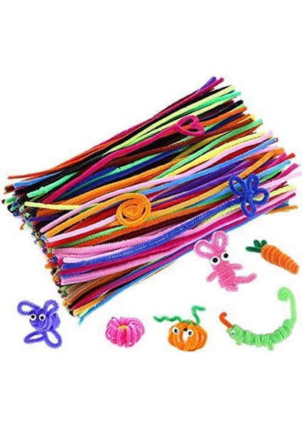 200 Adet Rastgele Renkler Boru Temizleyicileri Şönil Kök 6mm x 12 Inç Dıy Sanat El Sanatları Süslemeleri (Yurt Dışından)