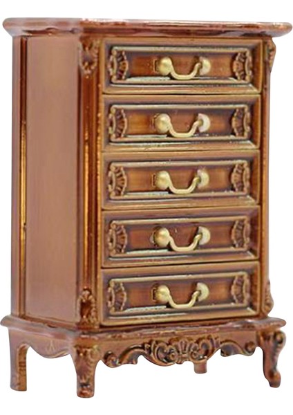 Dollhouse Minyatür Şifonyer Yatak Odası Başucu Masa Depolama Çekmecesi Dolap Modeli Dollhouse Sahne Dekor (Yurt Dışından)