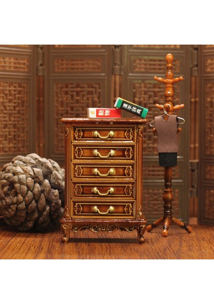 Dollhouse Minyatür Şifonyer Yatak Odası Başucu Masa Depolama Çekmecesi Dolap Modeli Dollhouse Sahne Dekor (Yurt Dışından) modelleri