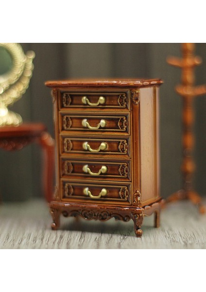 Dollhouse Minyatür Şifonyer Yatak Odası Başucu Masa Depolama Çekmecesi Dolap Modeli Dollhouse Sahne Dekor (Yurt Dışından) indirimleri
