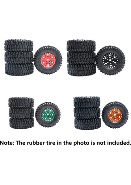1.0 Beadlock Tekerlek Göbeği Metal Mikro Tekerlek Jant 1/24 Rc Paletli Araba Eksenel SCX24 Gladyatör Bronco C10 Sürgü Jlu,1 (Yurt Dışından)