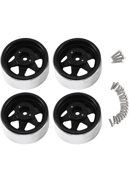 4 Adet Derin Çanak 1.9 Inç Metal Beadlock Tekerlek Göbeği Jant 1/10 Rc Paletli Eksenel SCX10 Iı Iıı Traxxas Trx4 RC4WD D90, Siyah (Yurt Dışından)
