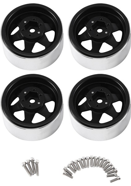 4 Adet Derin Çanak 1.9 Inç Metal Beadlock Tekerlek Göbeği Jant 1/10 Rc Paletli Eksenel SCX10 Iı Iıı Traxxas Trx4 RC4WD D90, Siyah (Yurt Dışından)