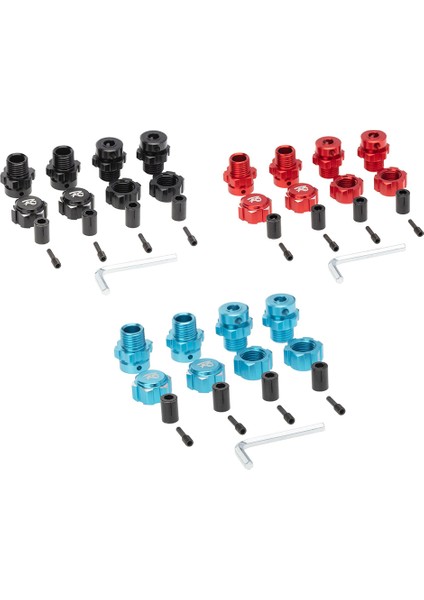 4 Adet 17MM Altıgen Somun Adaptörü Kamalı Tekerlek Hub Uzatma Birleştirici 1/10 Traxxas E-Revo Zırvesı Rc Araba Parçaları, Siyah (Yurt Dışından)
