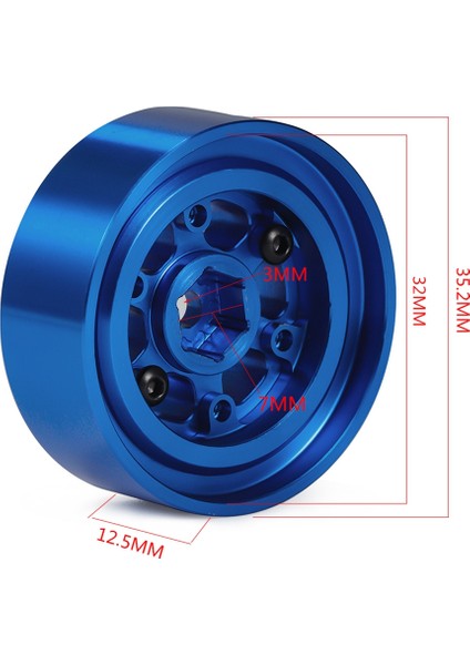 Adet 1.3 Inç Metal Beadlock Jant Tekerlek Hub TRX4M 1/18 Rc Paletli Araba Yükseltme Parçaları Aksesuarları, 4 (Yurt Dışından)