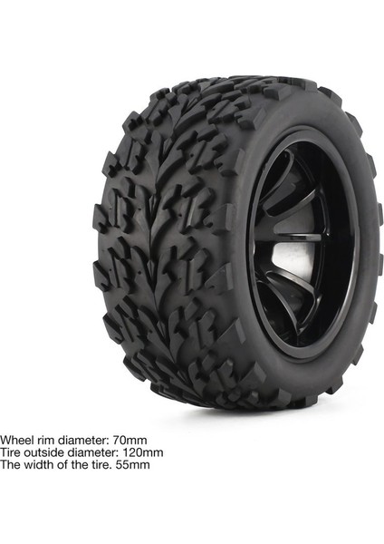 120 mm 1/10 Rc Canavar Kamyon Buggy Lastikleri Lastik Tekerlek Köpük Ekler 12 mm Hex Traxxas Arrma Redcat Hsp Hpı Tamiya Kyosho (Yurt Dışından)