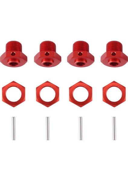 Metal 17MM Tekerlek Altıgen Hub Adaptörü Somun ile Arrma 1/7 Ihlal Sınırsız Felony 1/8 Typhon Rc Araba Parçaları, Kırmızı (Yurt Dışından)