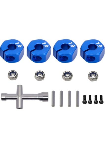 Metal 12MM Altıgen Tekerlek Göbek Adaptörü M4 Flanşlı Kilit Somunu Çapraz Anahtarı Traxxas 1/10 Slash 4x4 Vxl 2WD Rustler Rc Araba (Yurt Dışından)