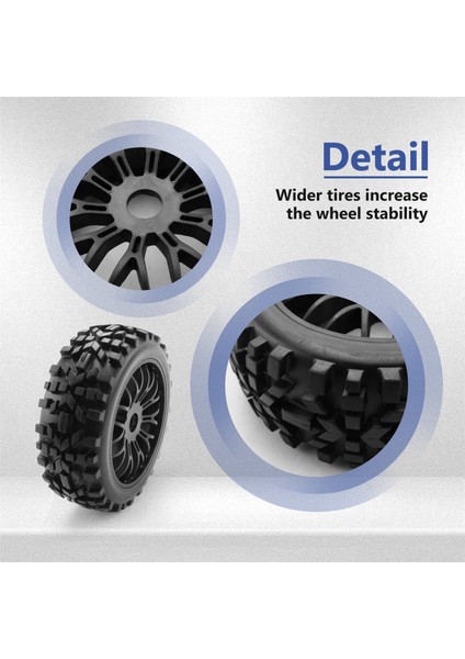 4 Adet Rc Buggy Tekerlekler ve Lastikler Altıgen 17MM Tekerlekler Jantlar 1/8 Ölçekli Off-Road Araba Için 1:8 Rc On-Road Buggy Araba (Yurt Dışından)