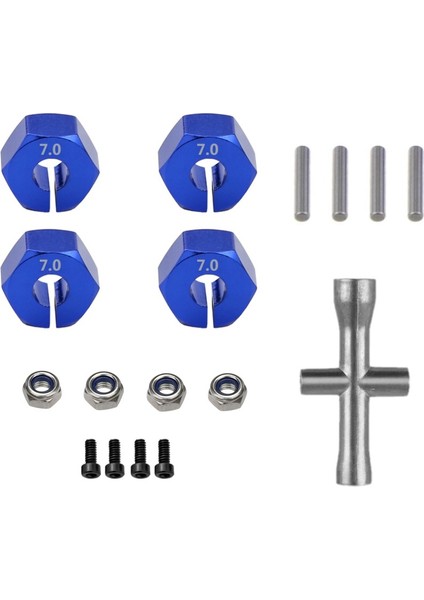 Metal 12MM Altıgen Tekerlek Göbek Adaptörü M4 Flanşlı Kilit Somunu Çapraz Anahtarı Traxxas 1/10 Slash 4x4 Vxl 2WD Rustler Rc Araba (Yurt Dışından)