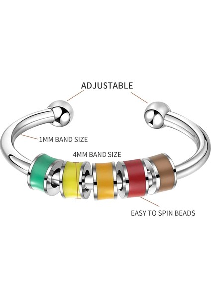 Kadınlar Için Anksiyete Için Fidget Yüzükler, Boncuklu 3 Adet Emaye Iplik Kaygı Yüzükleri, Kızıma Ayarlanabilir Anksiyete Yüzüğü (Yurt Dışından) modelleri