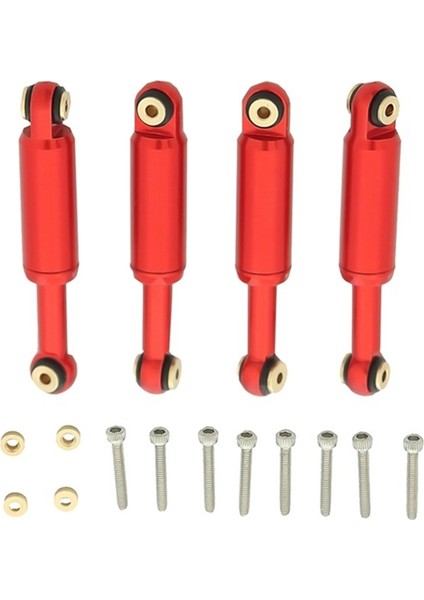 4 Adet Metal Amortisörler Amortisör Eksenel SCX24 90081 1/24 Rc Paletli Araba Yükseltme Parçaları Aksesuarları, Kırmızı (Yurt Dışından)