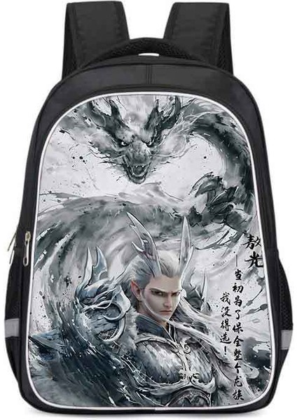 Ilkokul Öğrencileri Okul Çantası Nezha Karikatür Omuz Çantası Anime Çocuk Okul Çantası 16 Inç (Yurt Dışından)