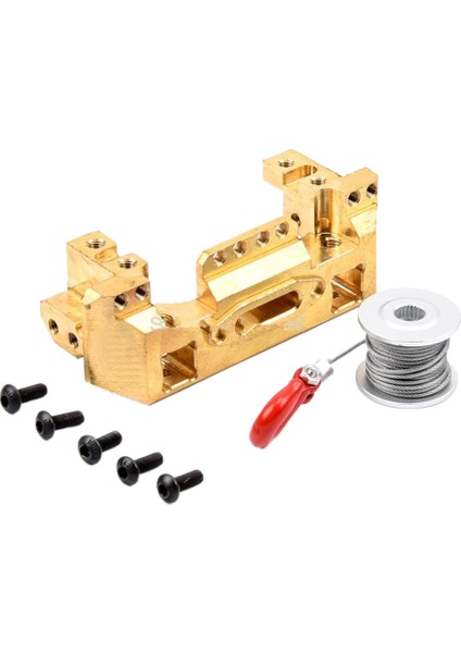 Trx4 Cnc Pirinç Ön Tampon Servo Dağı ve 25 T Direksiyon Dişlisi Servo Vinç Tekerlek 1/10 Rc Paletli Traxxas A (Yurt Dışından)
