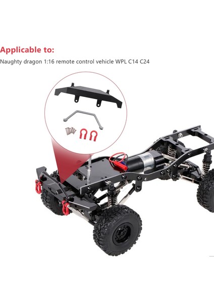 Metal Ön Tampon Wpl C14 C24 C24-1 1/16 Rc Araba 4x4 Kamyon ve Paletli Yükseltme Parçaları Aksesuarları, Siyah (Yurt Dışından)